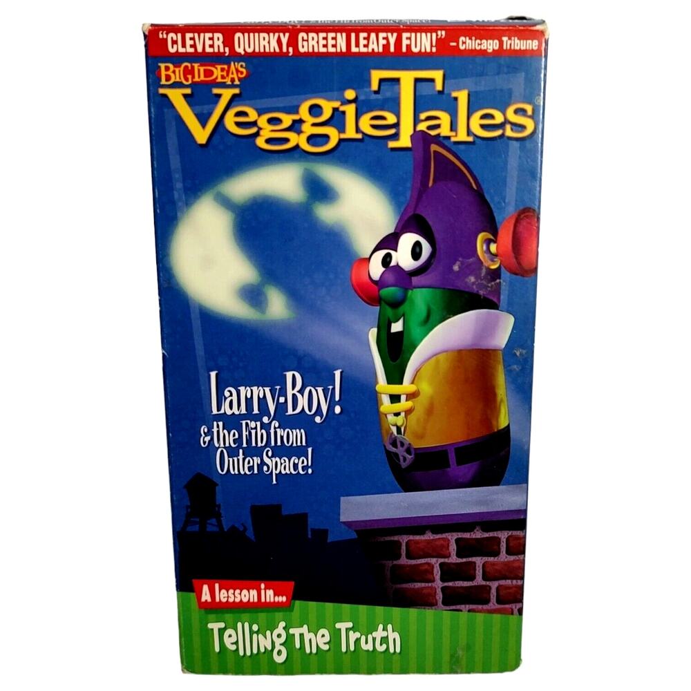 Vintage Vhs VeggieTales Larryboy & The Fib From Outer Space Kid Family Fun